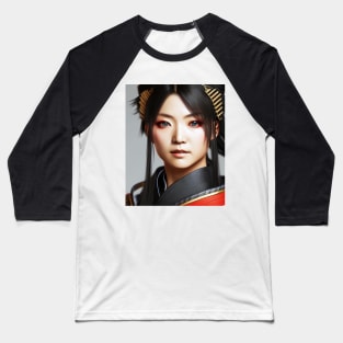 Female Samurai - Realistic Portrait Baseball T-Shirt